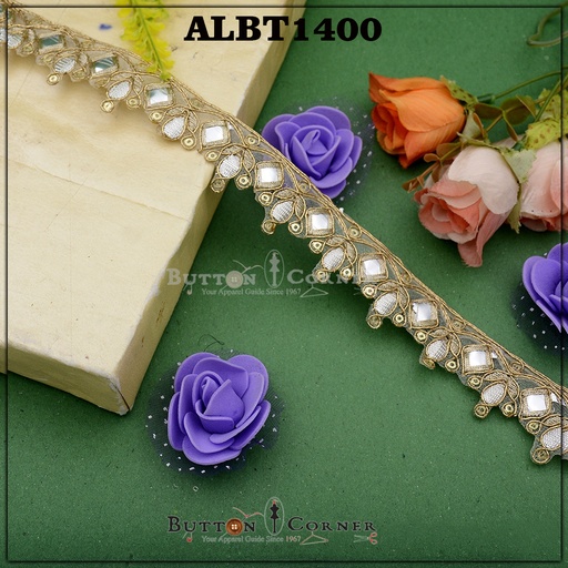 [ALBT1400-GOLD] Fancy Metallic Yarn Gota Lace