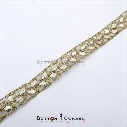 [AL1005-GOLD] Fancy Metallic Yarn Gota Lace