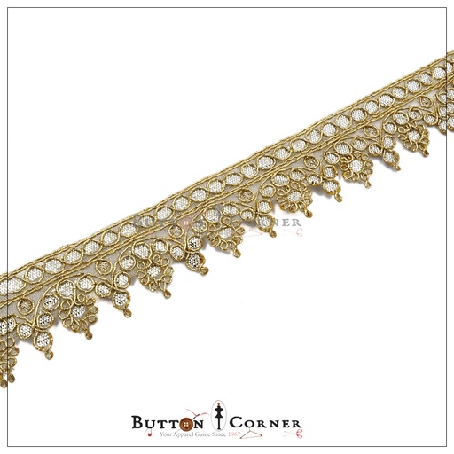 [AL1020-GOLD] Fancy Metallic Yarn Gota Lace