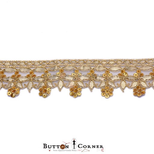 [AL1017-GOLD] Fancy Metallic Yarn Gota Lace