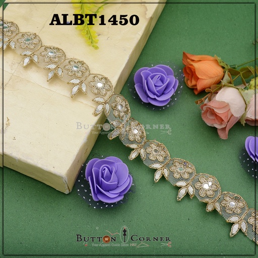 [ALBT1450-GOLD] Fancy Metallic Yarn Gota Lace
