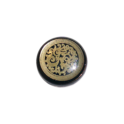 [MBSY610-3-GOLD BLACK] Border Metal Shirt Button