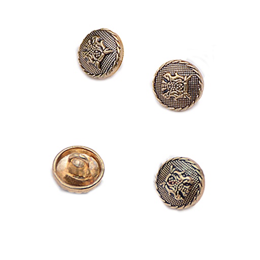 [MBT01 GOLD] 2 Horse Crown Shirt Button