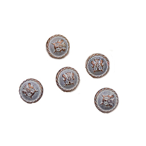 [MBT206-ANTIQUE GREY] 2 Horse Design Shirt Button