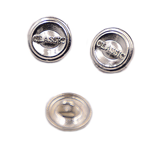 [MBT332-SILVER] Classic Metal Shirt Button