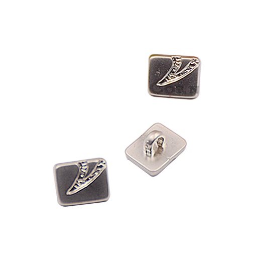 [PB351-SILVER] Square Shape Design Shirt Button