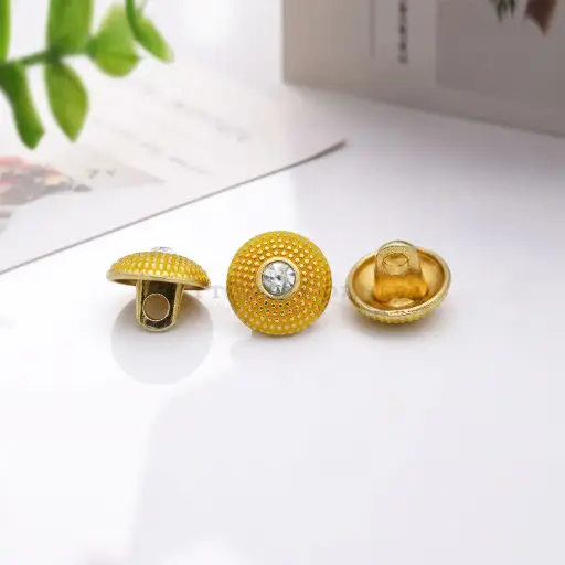 [MBT04 GOLD] Doted Design Centre Stone Shank Button