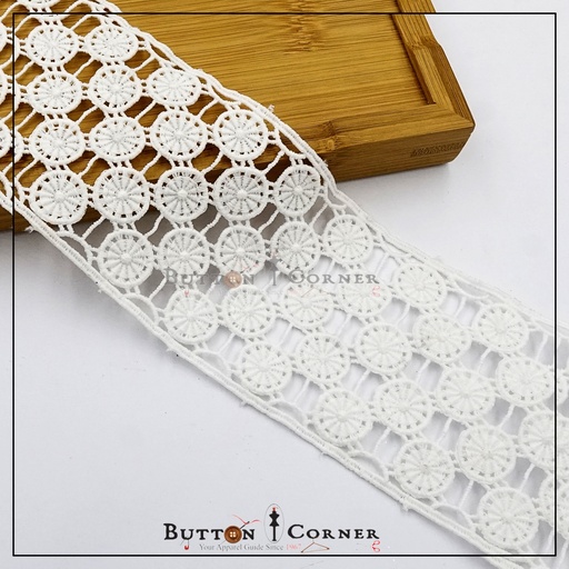 [D9040 WHITE] Shuttle Joined Lace