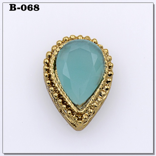 Fancy Drop Shape Kundan Button