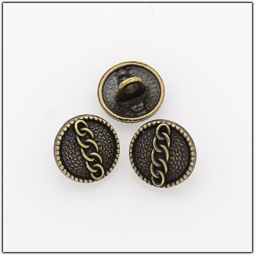 [MBT482 ANTIQUE] Chain Design Metal Shirt Button