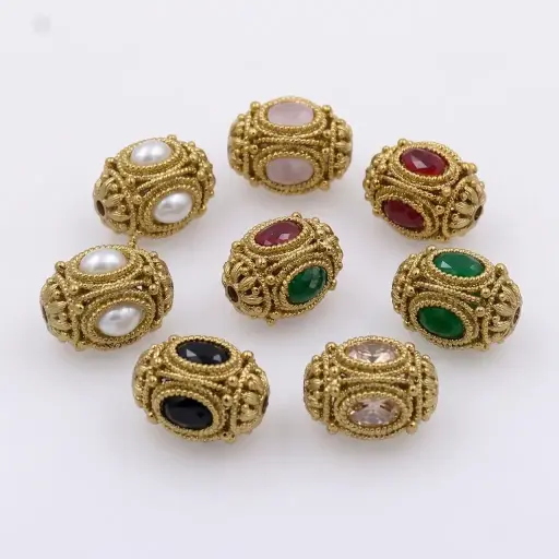 Oval Shape Fancy Kundan Button