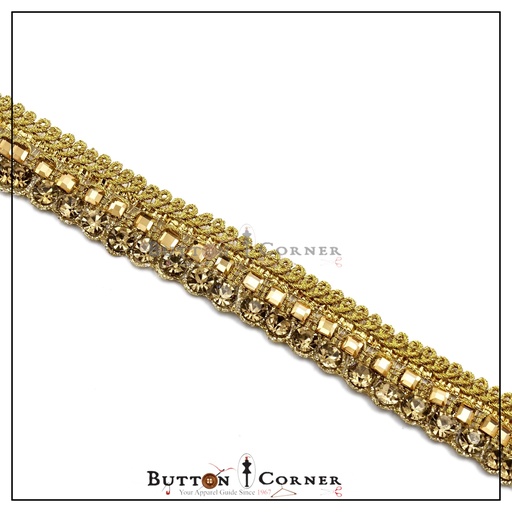 Fancy Metalic Yarn Stone Lace