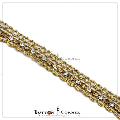 Fancy Metallic Yarn Stone Lace