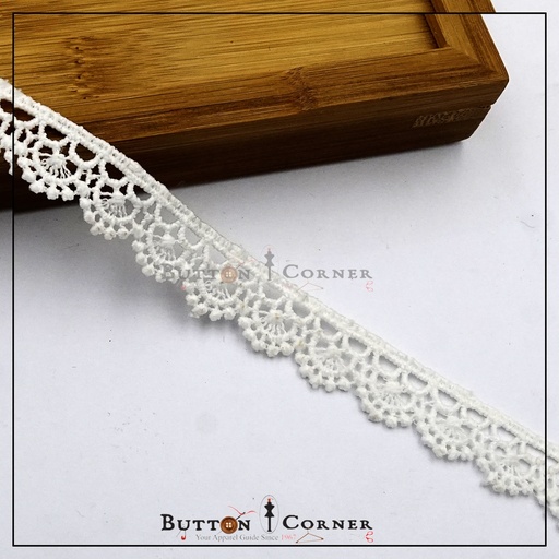 [MYB769-WHITE] One Side Border Shuttle Lace