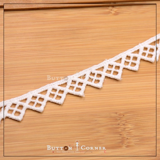 [MYB772-WHITE] One Side Border Shuttle Lace