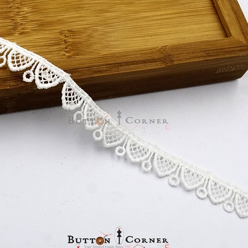 [MYB774-WHITE] One Side Border Shuttle Lace