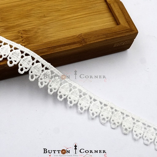 [MYB775-WHITE] One Side Border Shuttle Lace
