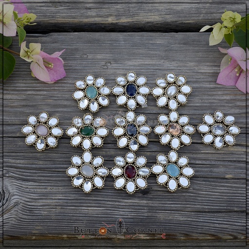 Fancy Kundan Sun Flower Button