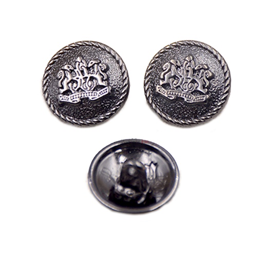 [75021-METALLIC BLACK] 2 Lion Vintage Metal Suiting Button