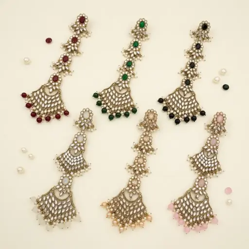 Fancy Kundan Button Patti