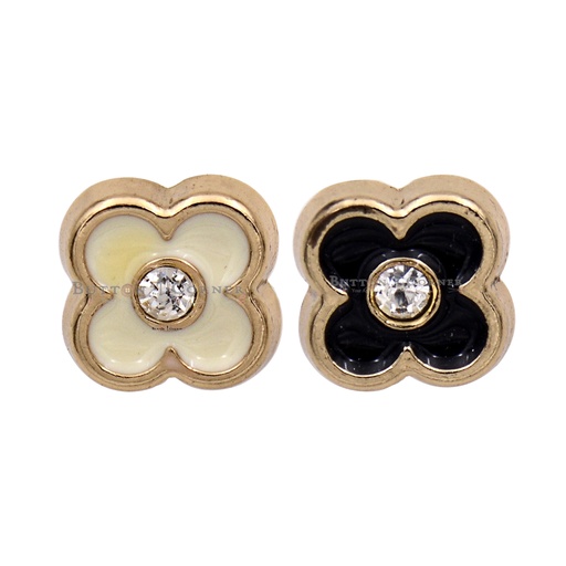 Flower Stone Metal Shirt Button