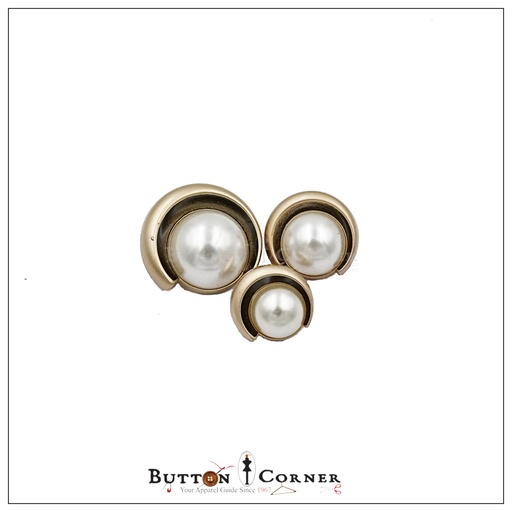 Centre Pearl Metal Base Button