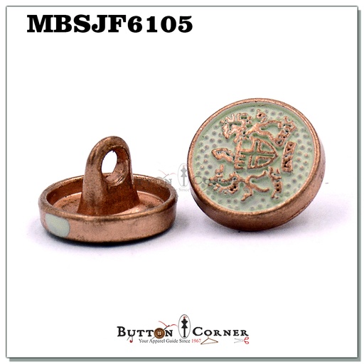 [MBSJF6105 GOLD WHITE] Military Logo Metal Shirt Button