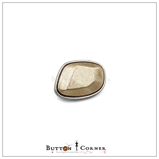 [MD103-GOLD SILVER] Stone Shape Metal Button