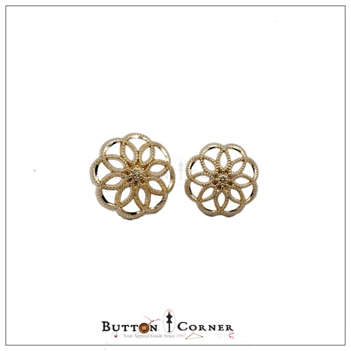 Flower Shape Fancy Metal Button
