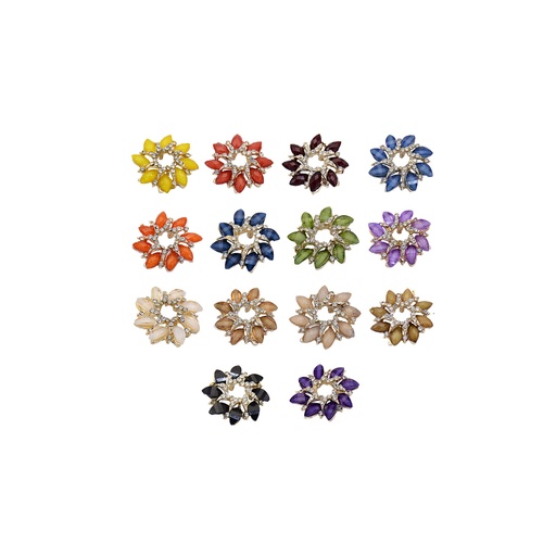 Fancy Crystal Flower Button