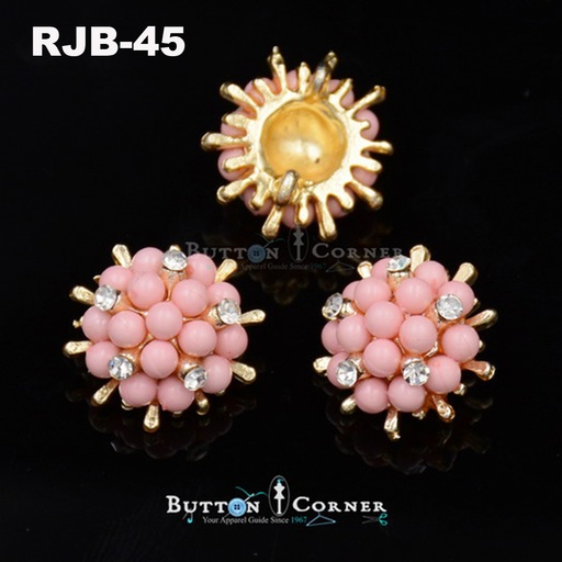 Fancy Metal Stone Button
