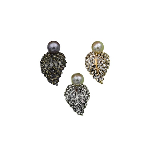 Fancy Leave Button With Pearls
