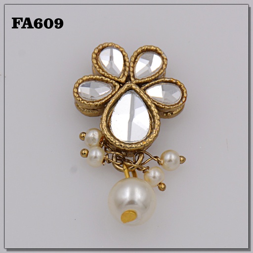 [FA609 GOLD] Fancy Kundan Button