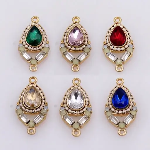 Fancy Double Hook Crystal Pendant
