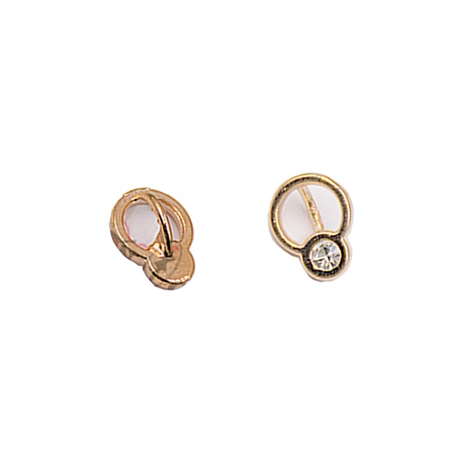 [MBA1939 GOLD] Ring with Stone Metal Shirt Button