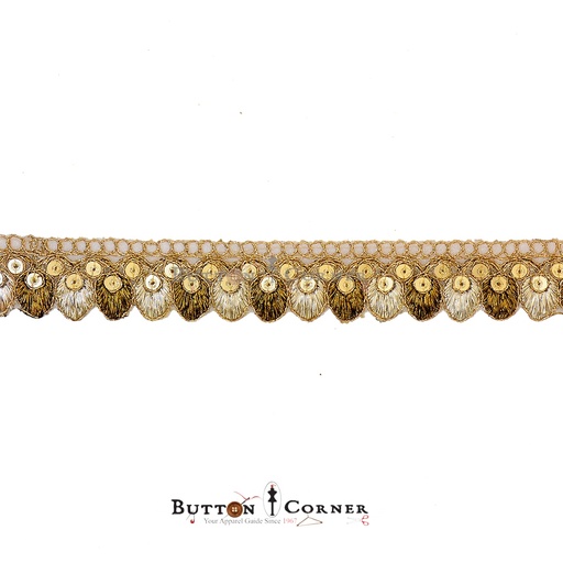 [FANL861 ANTIQUE GOLD] Fancy Metallic Yarn Gota Lace