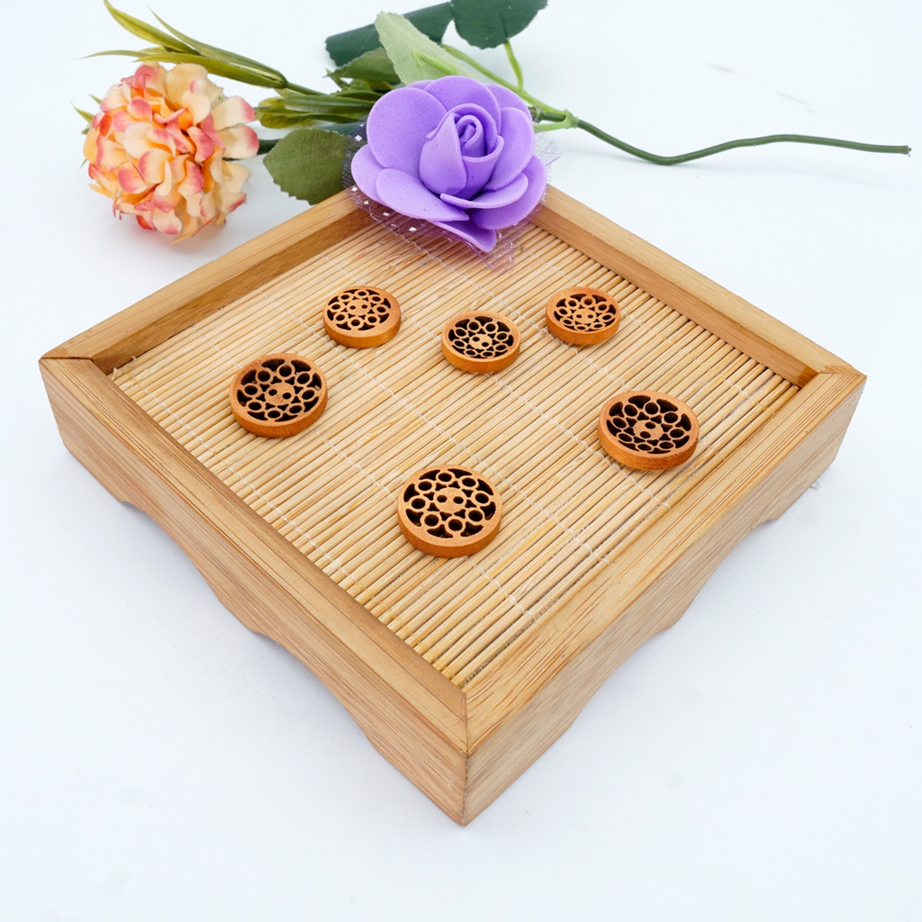 Hollow Flower 2 Hole Wooden Button