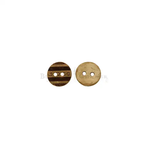 [CB13618 DARK BROWN] Dill Knopf Design 2-Hole Coconut Shirt Button