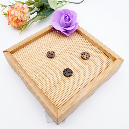 [CB13718 DARK BROWN] Blossom Shape 2 Hole Coconut Button