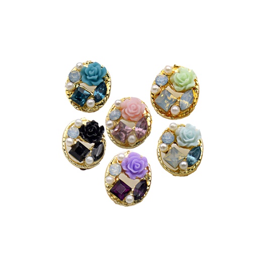 Fancy Metal Oval Button