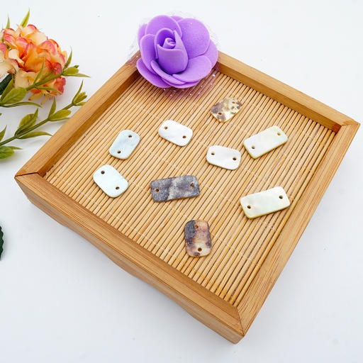 Agoya Japan Rectangle 2 Side Hole Shell Button
