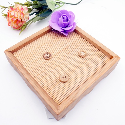 [CB13518 BEIGE] Laser-Etched Cogwheel Style 2 Hole Coconut Button