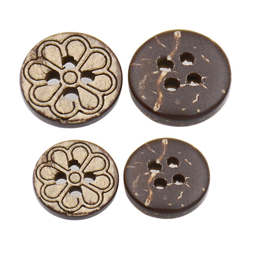 Flower Design 4 Hole Coconut Button