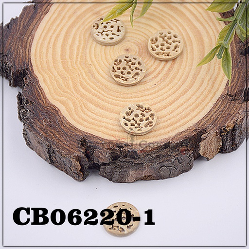 [CB06220-BEIGE] Laser Cut 2 Hole Coconut Button