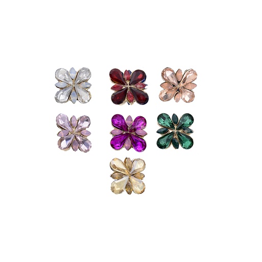 Fancy Flower Crystal Button