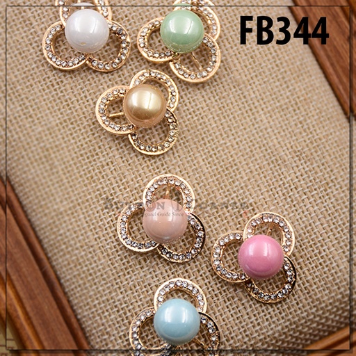 Fancy Button With Pearl & Stone