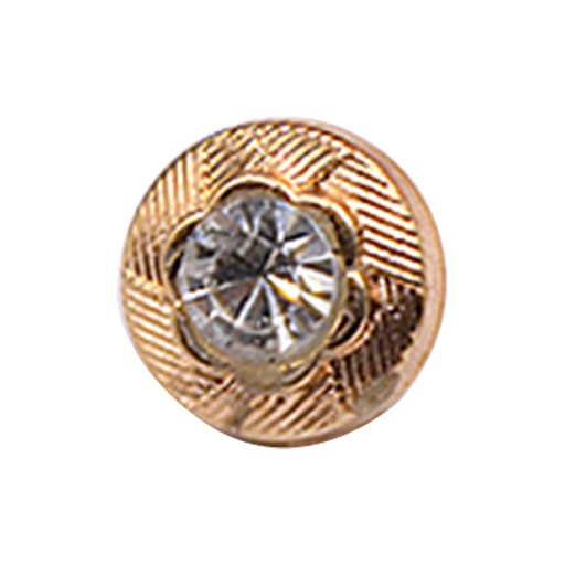 [MBT250 GOLD] Flower Stone Metal Shirt Button