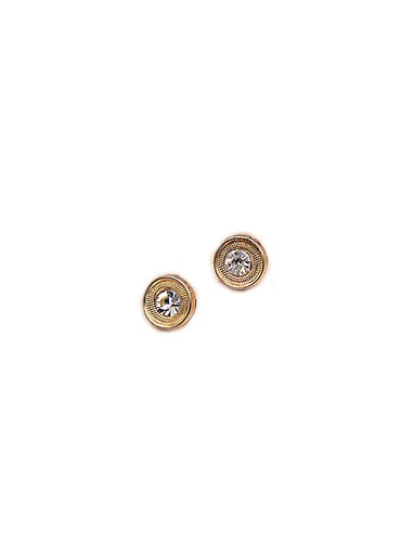 [MBS006-GOLD] Round Shape with Stone Metal Shirt Button