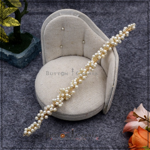 [BPT58 WHITE] Fancy Button Patti