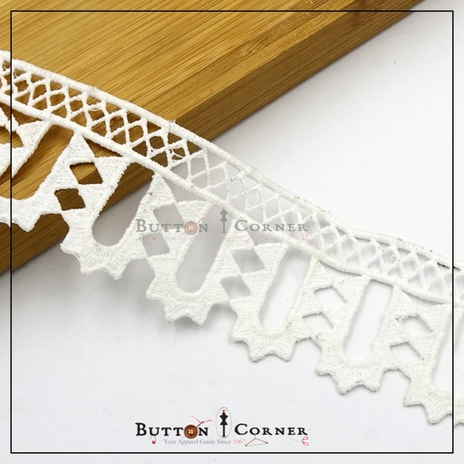 [D9078-WHITE] One Side Borde Shuttle Lace